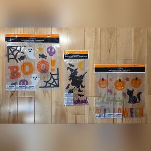 NEW 'BOO!' 'Wicked' & 'Happy Halloween' Window Gel Clings Lot